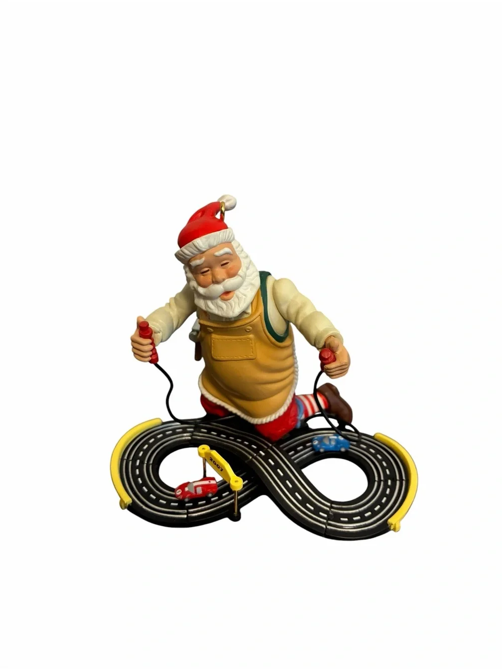 Hallmark Keepsake 2007 Toymaker Santa Ornament Slot Car Racing Figure Eight Box